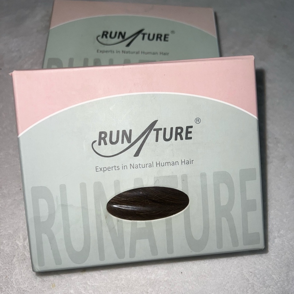 Runature Real Human Hair 18in clip in extensions medium brown hair 2 for 1 !!